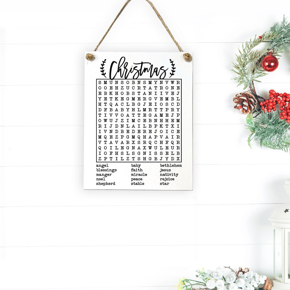 Merry Christmas Word Search, Christmas Wall Art Print - Image 2