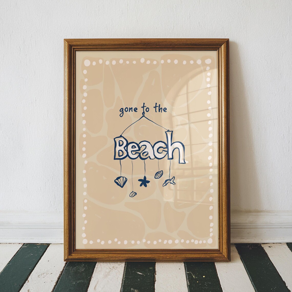 Gone To The Beach Print Seashell Coastal Decor Unframed Funny Wall House Art