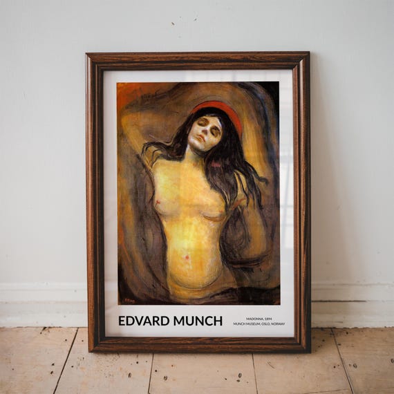 Madonna By Edvard Munch Famous Painter Prints Fine Art Decor Vintage Poster Wall