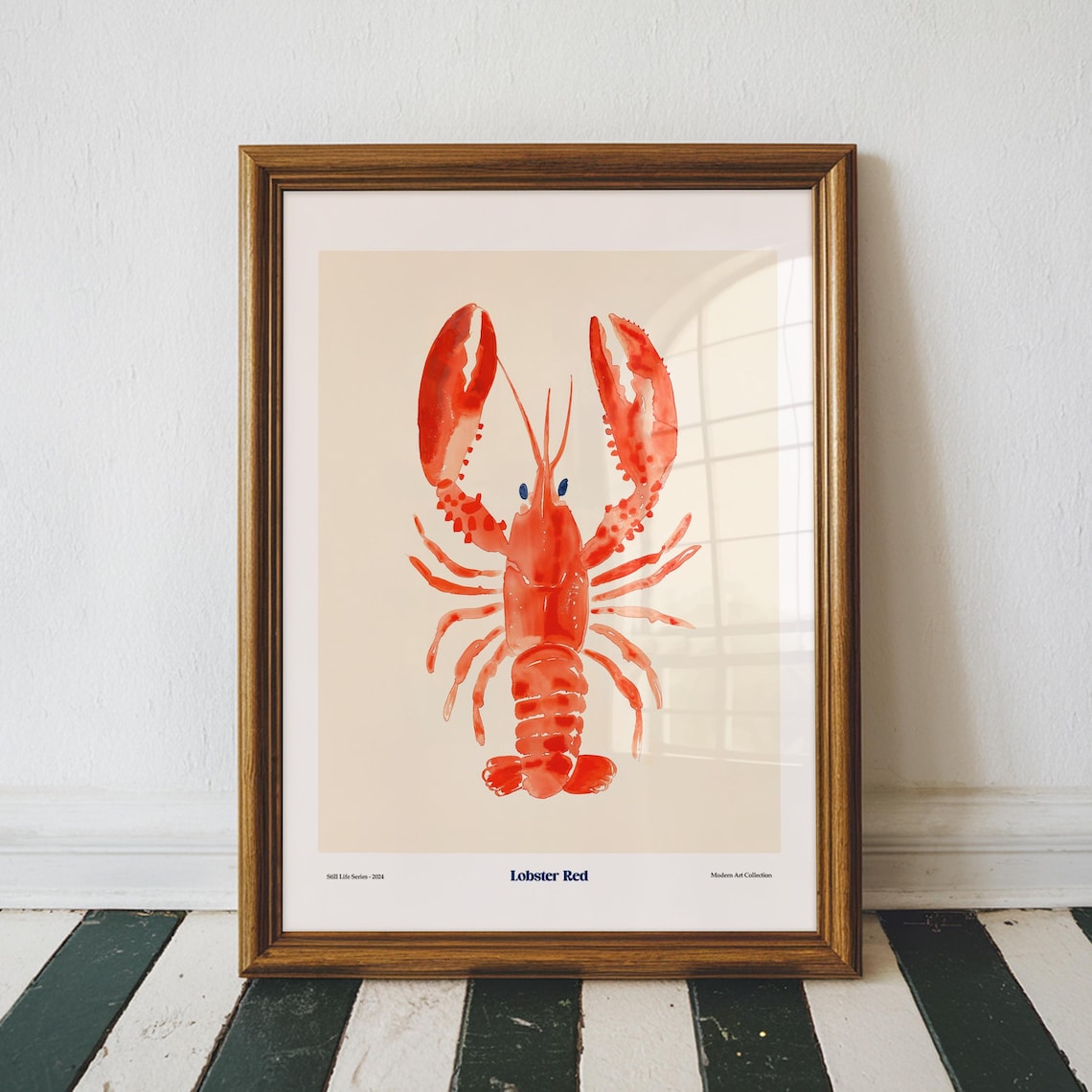 Lobster Painting Print Coastal Home Decor Oil Seaside Nautical Wall Art Unframed