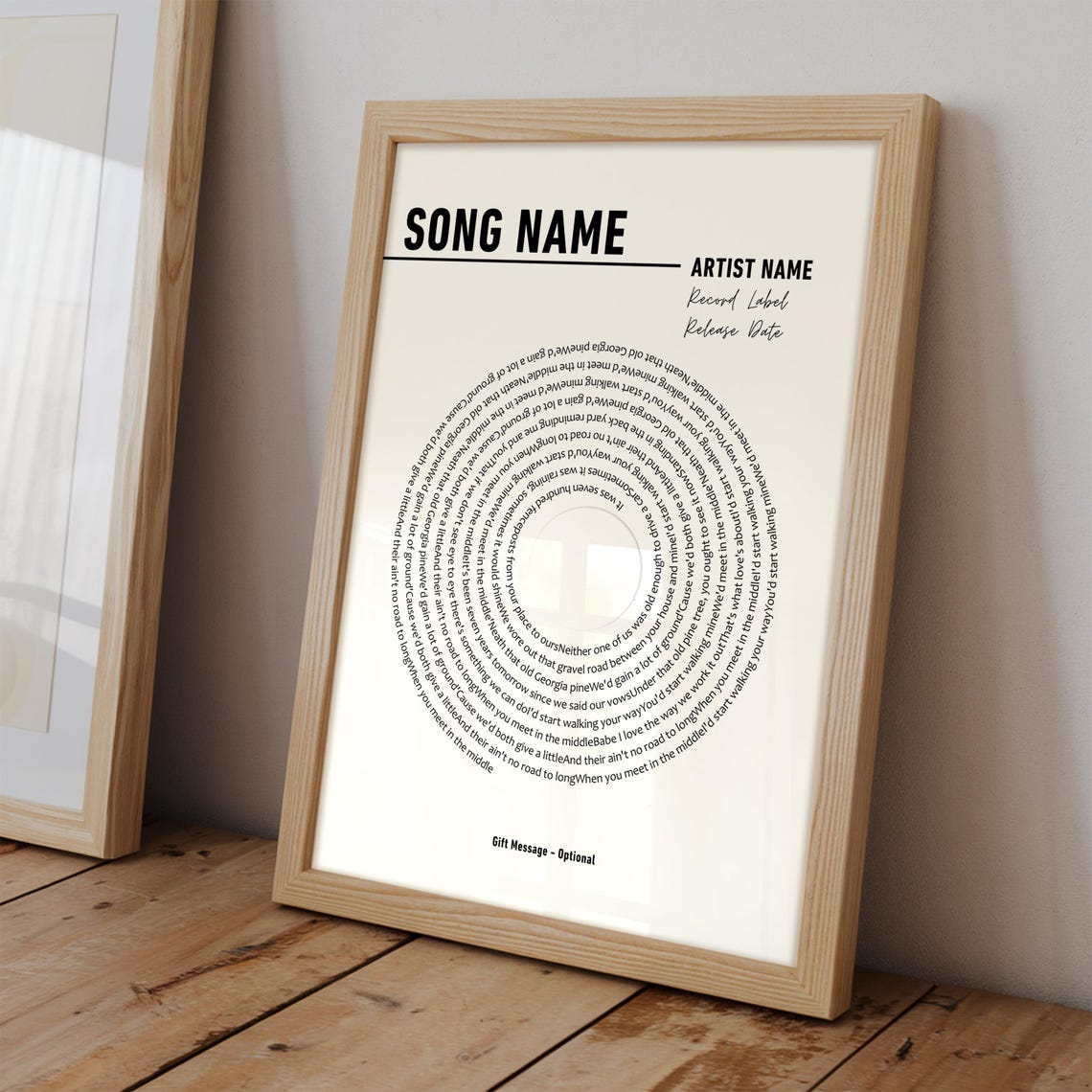 Custom Song Lyrics Vinyl Style Personalized Music Gift Poster For Wall