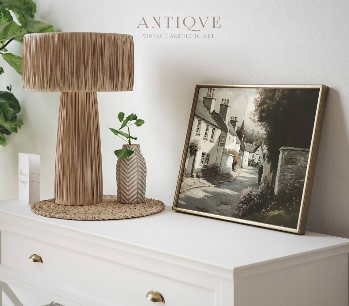 Irish Vintage Village Street With Flowers, Art Print - Image 3