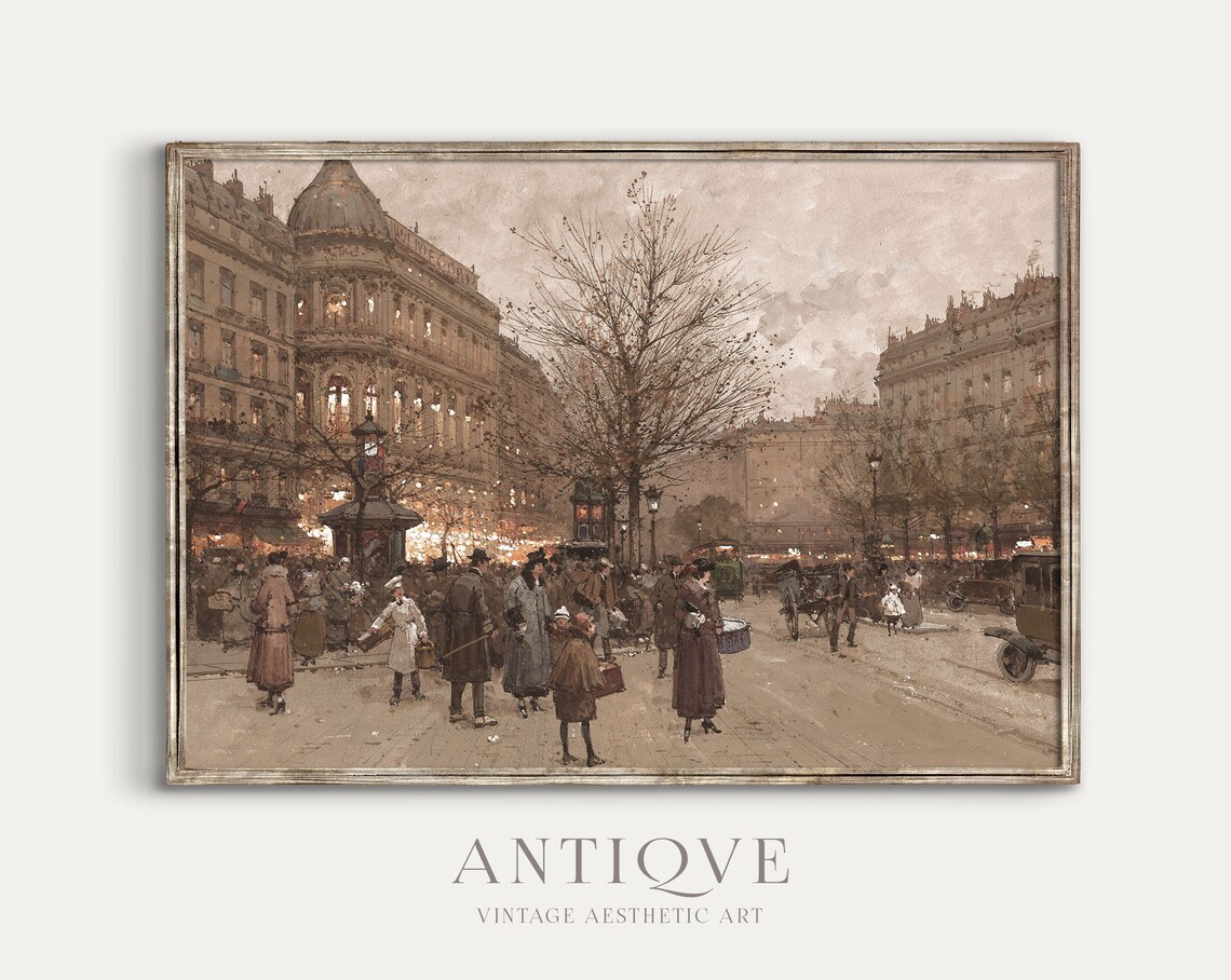 French Fall Painting, Vintage Autumn City Art Print - Image 2