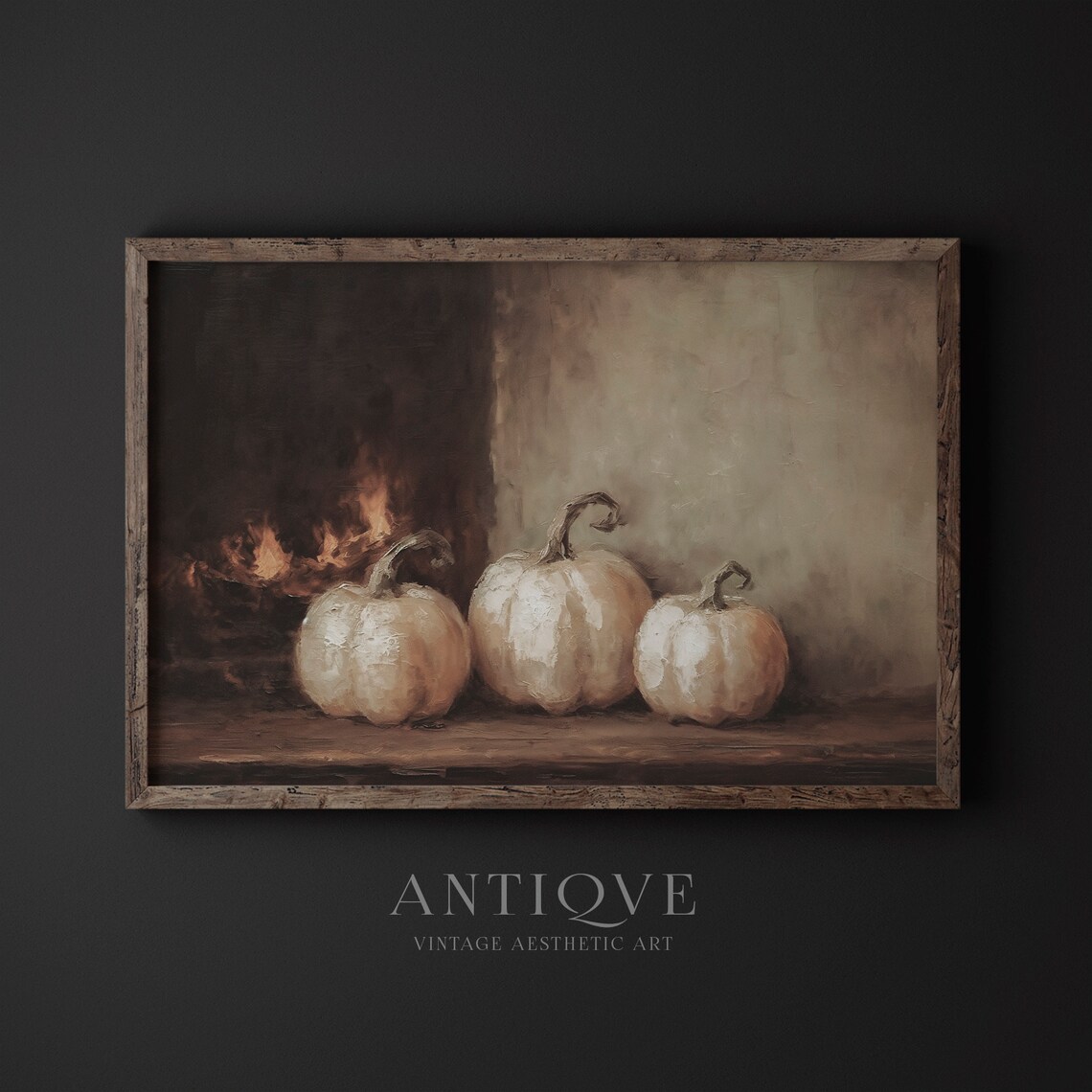 Moody Pumpkin Art Print, Rustic Farmhouse Fall - Image 2
