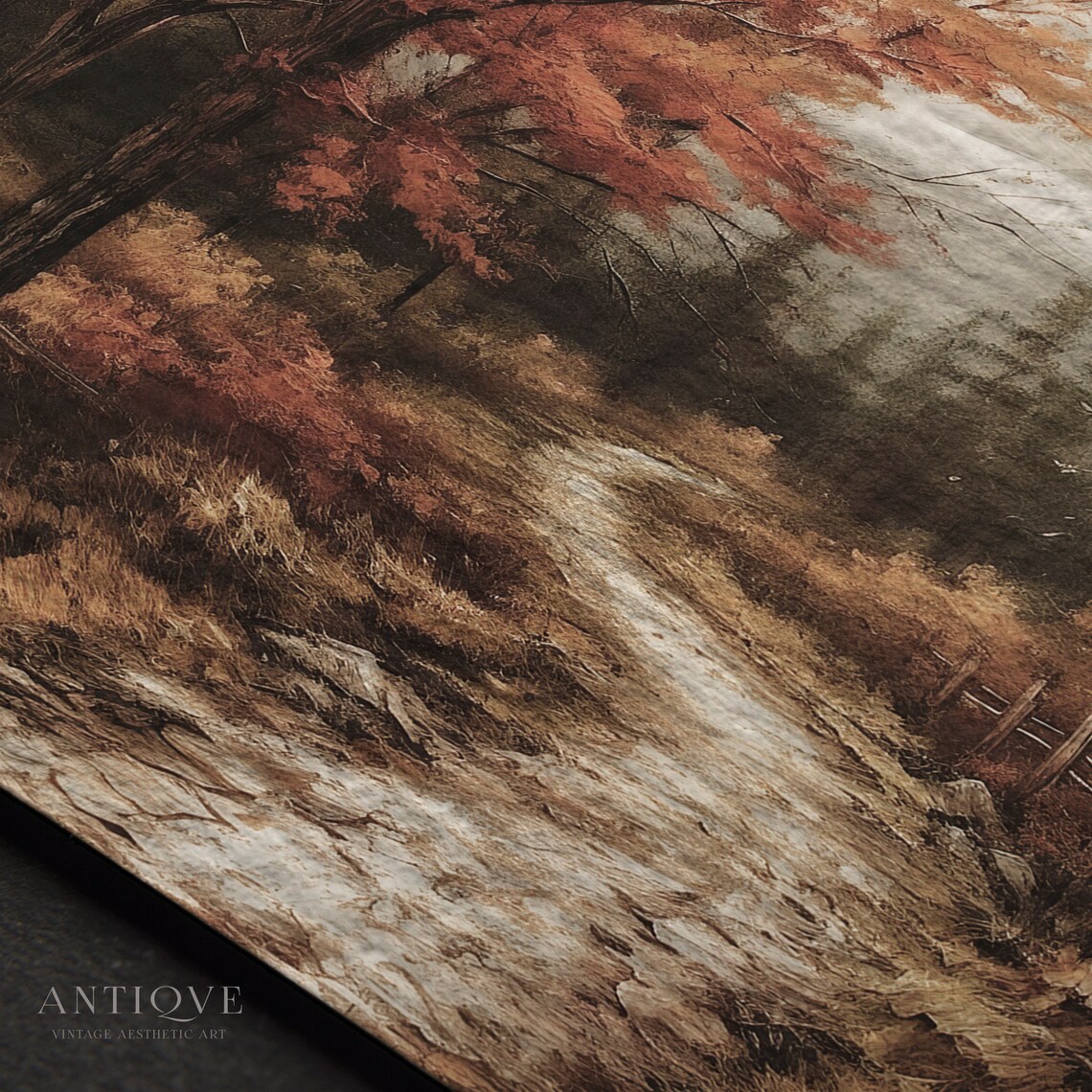 Wooden Cottage in Autumn Woodlands, Rustic Fall Art Print - Image 3