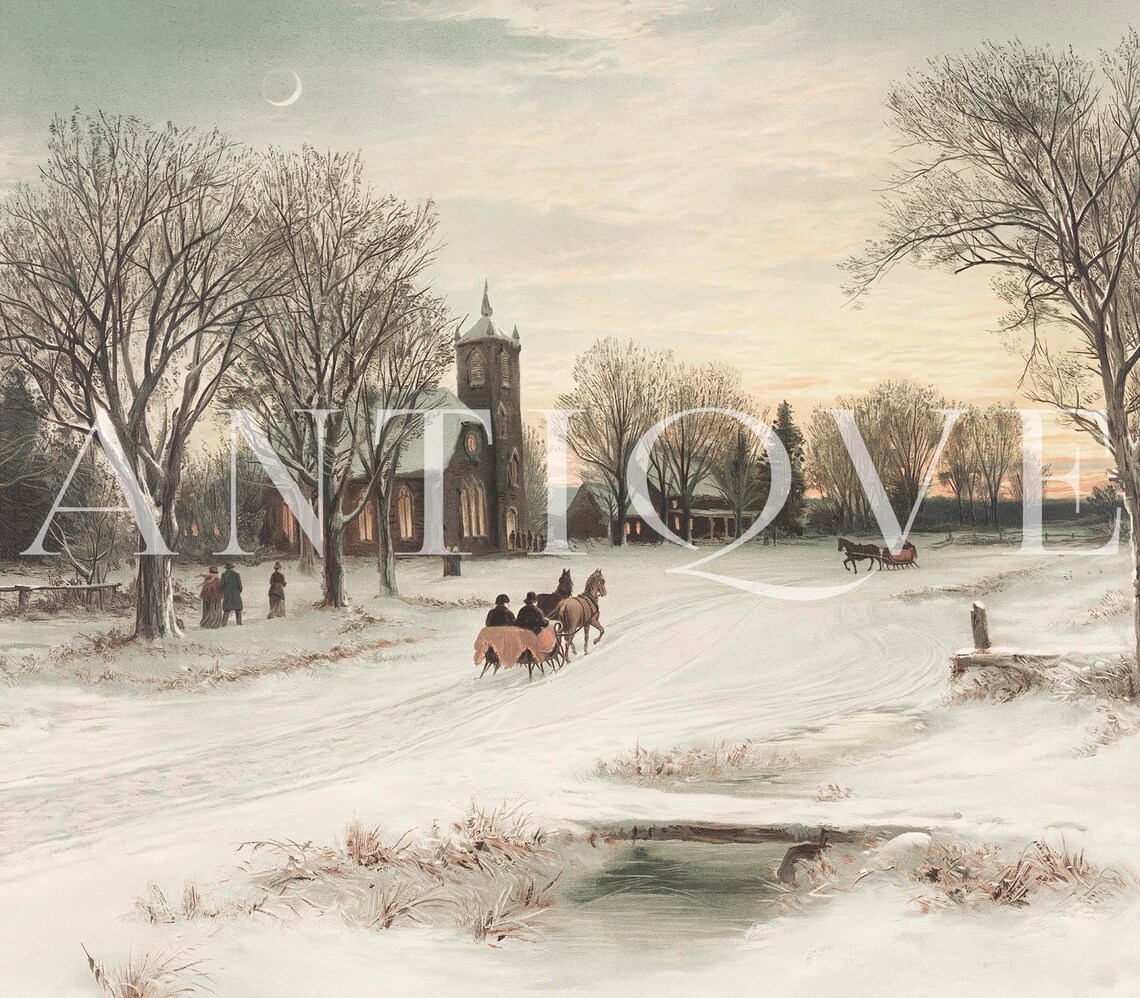 Winter Snowy Christmas Decor Art Print - Image 3
