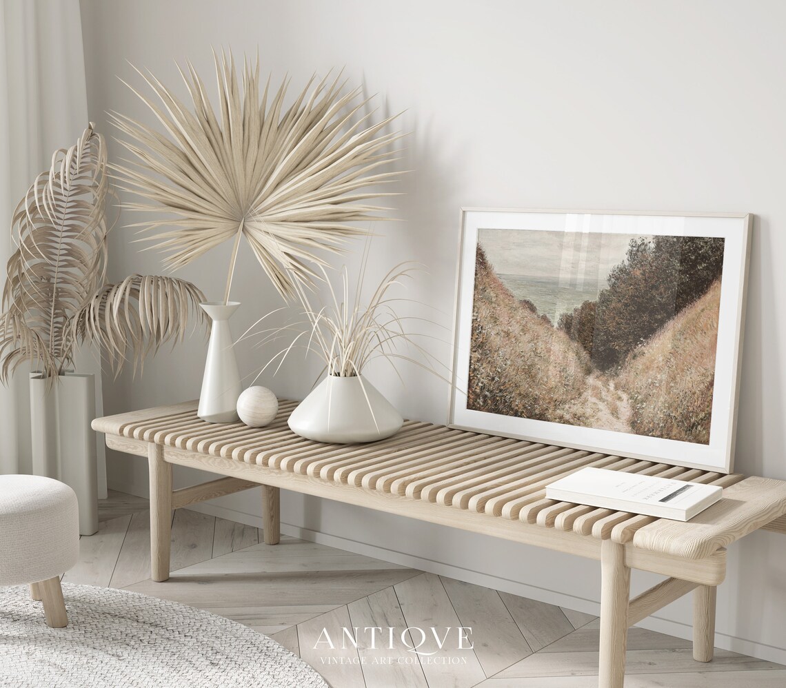 Neutral Wildflower Print, French Vintage Farmhouse Decor - Image 4