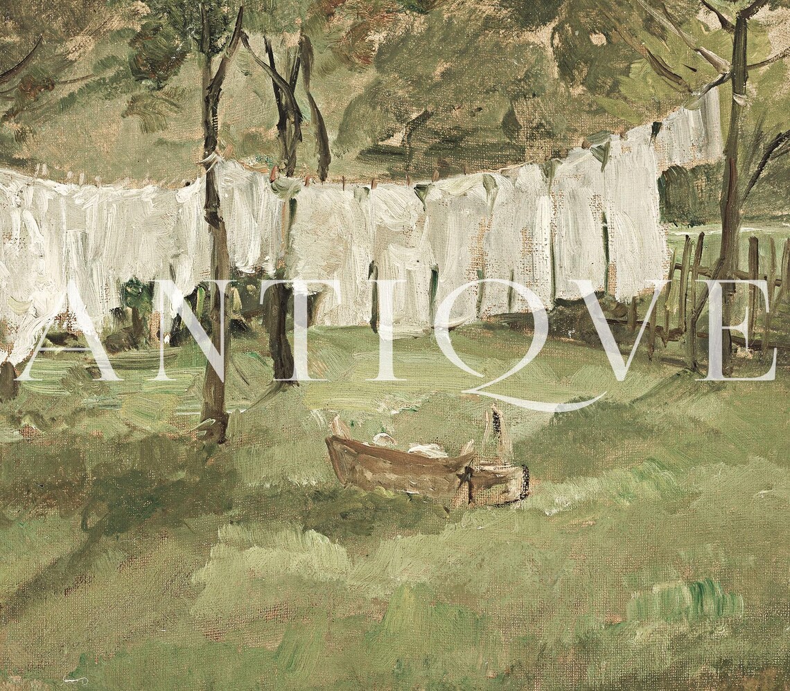 Vintage Laundry Room Painting, Farmhouse Decor - Image 3
