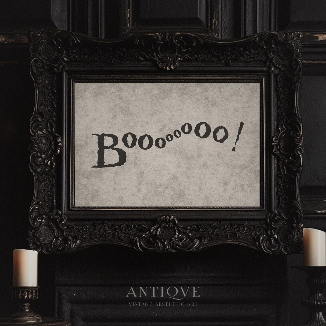 Boo Halloween Sign, Neutral Rustic Halloween Poster - Image 4
