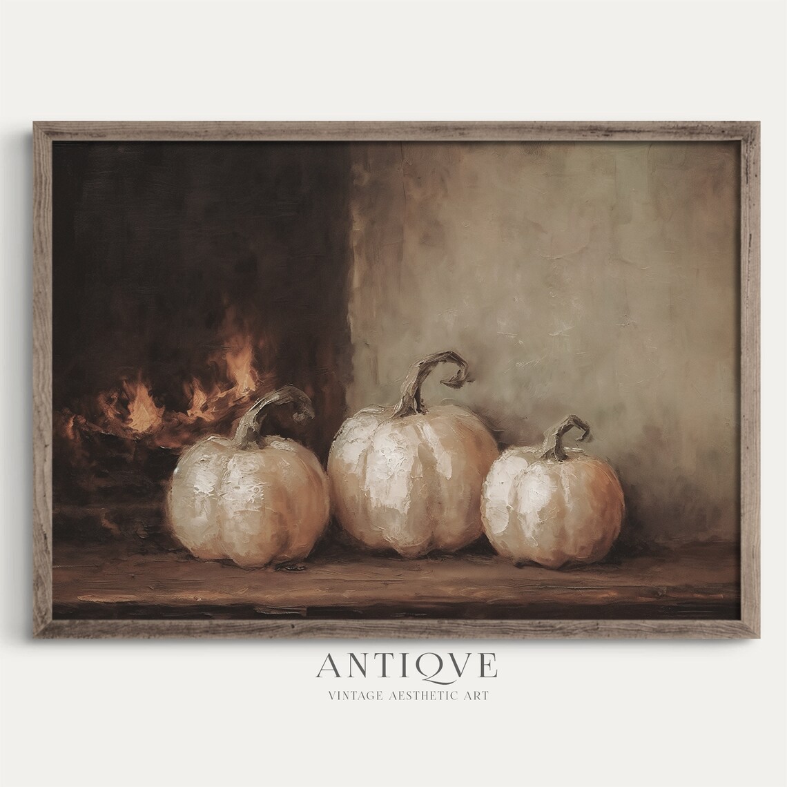 Moody Pumpkin Art Print, Rustic Farmhouse Fall