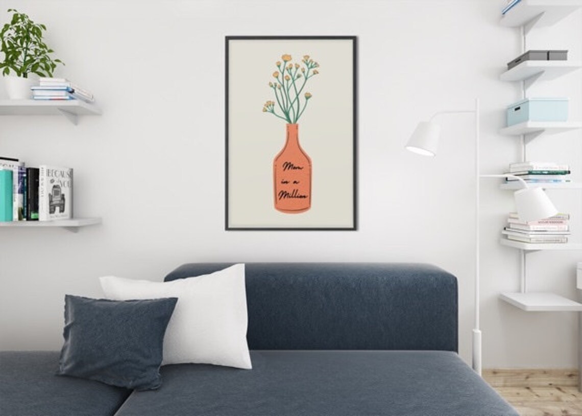 Sweet Mum In A Million Floral Bottle Mothers Day Gift Poster - Image 3