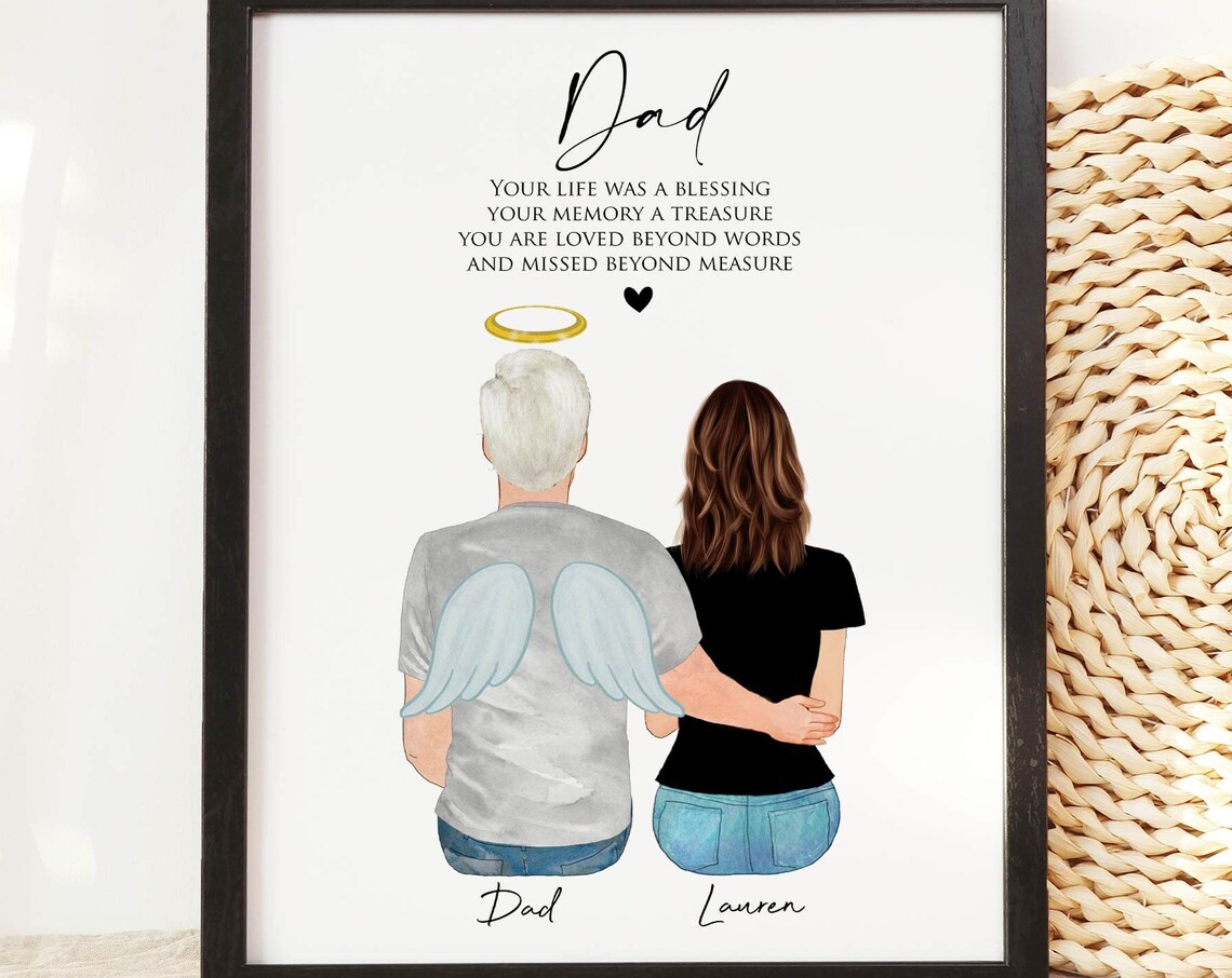 Dad Angel Wings Daughter Memorial Quote In Loving Memory Poster