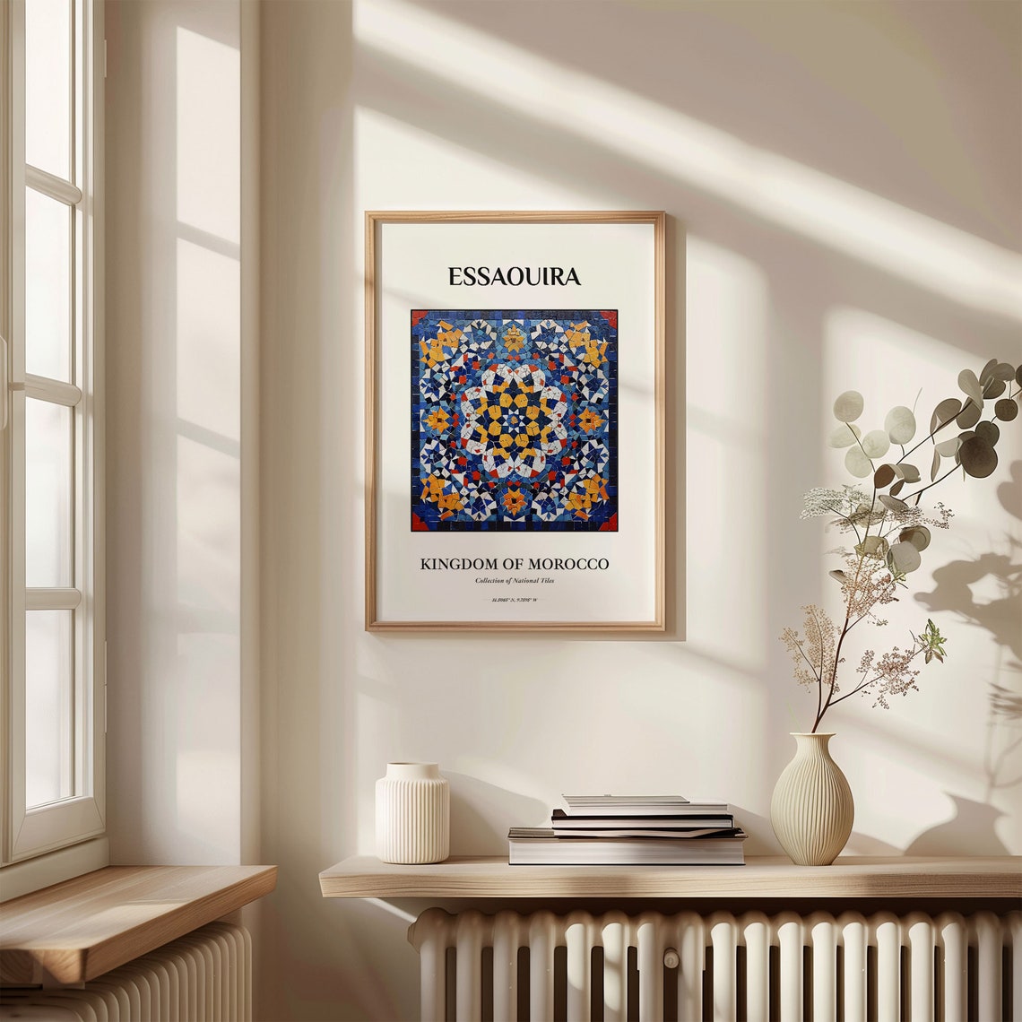 Essaouira Morocco Mosaic Zellige Tile Star Pattern Art Poster - Image 3