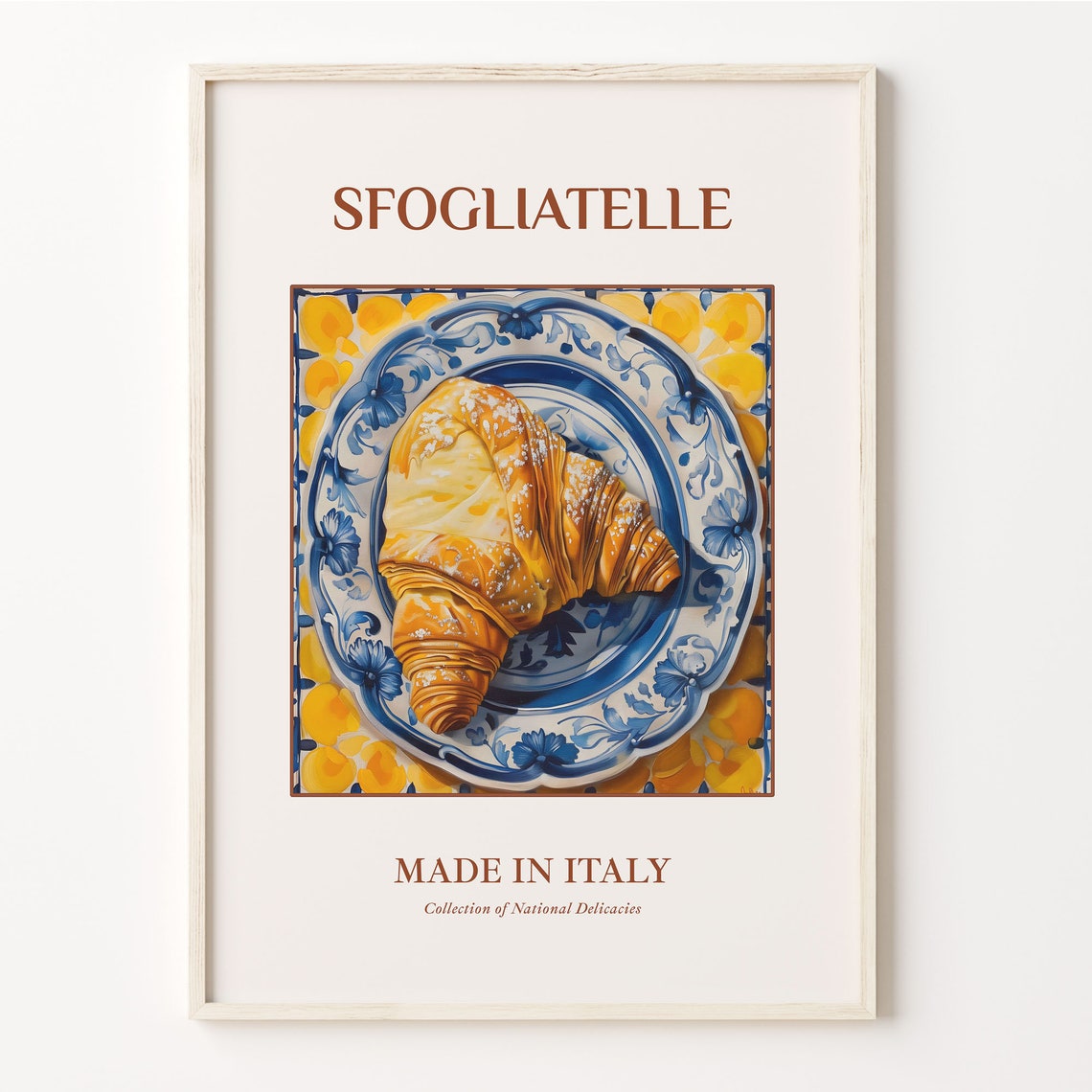 Sfogliatelle Italian Flaky Pastry Maiolica Tile Kitchen Poster
