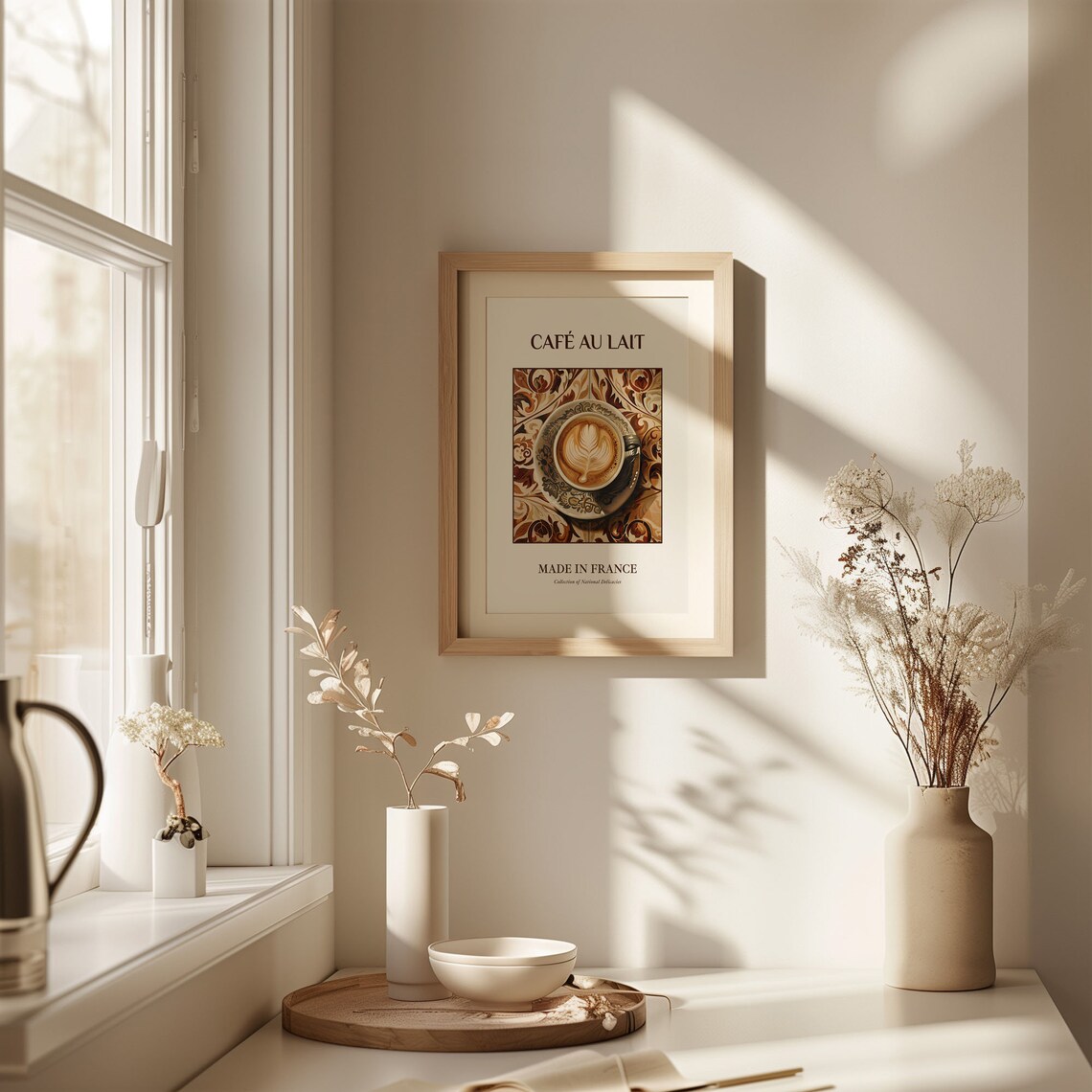 Café au Lait French Coffee Latte Art Maiolica Tile Kitchen Poster - Image 2