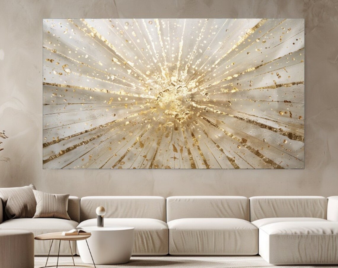 Sunburst Pattern II Gold Abstract Wall Art Print