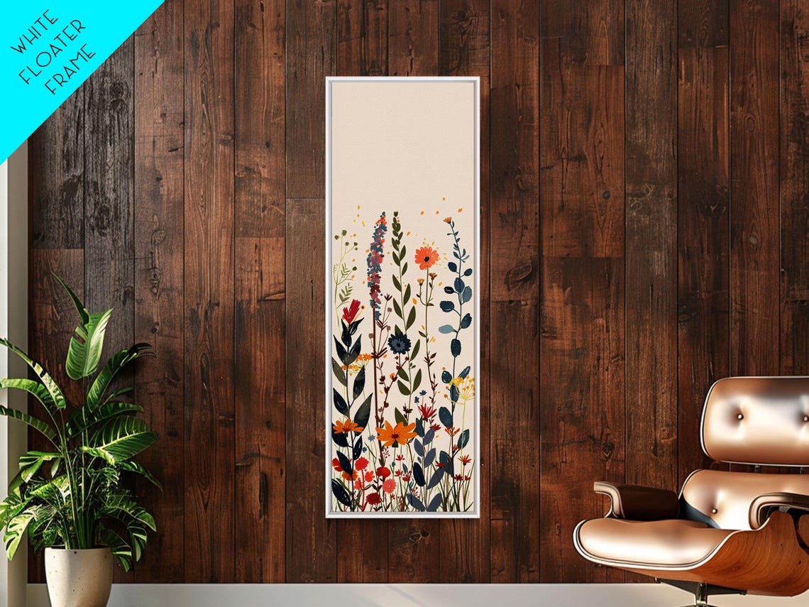 Colorful Wildflower Arrangement Light Cream Background Tall Poster - Image 6