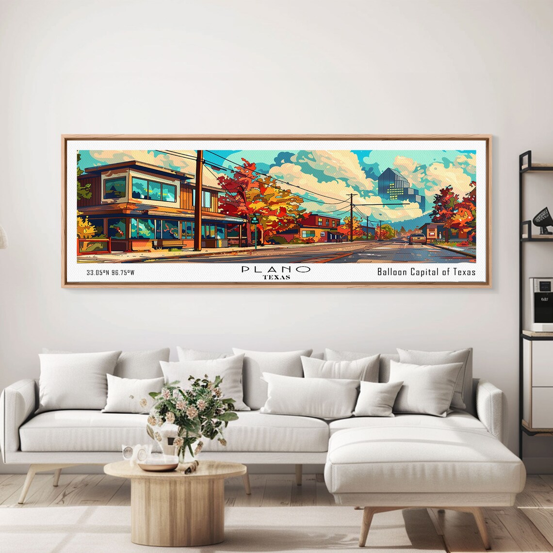 Plano Texas Suburban Street Autumn Trees Downtown Tower Travel Poster - Image 6