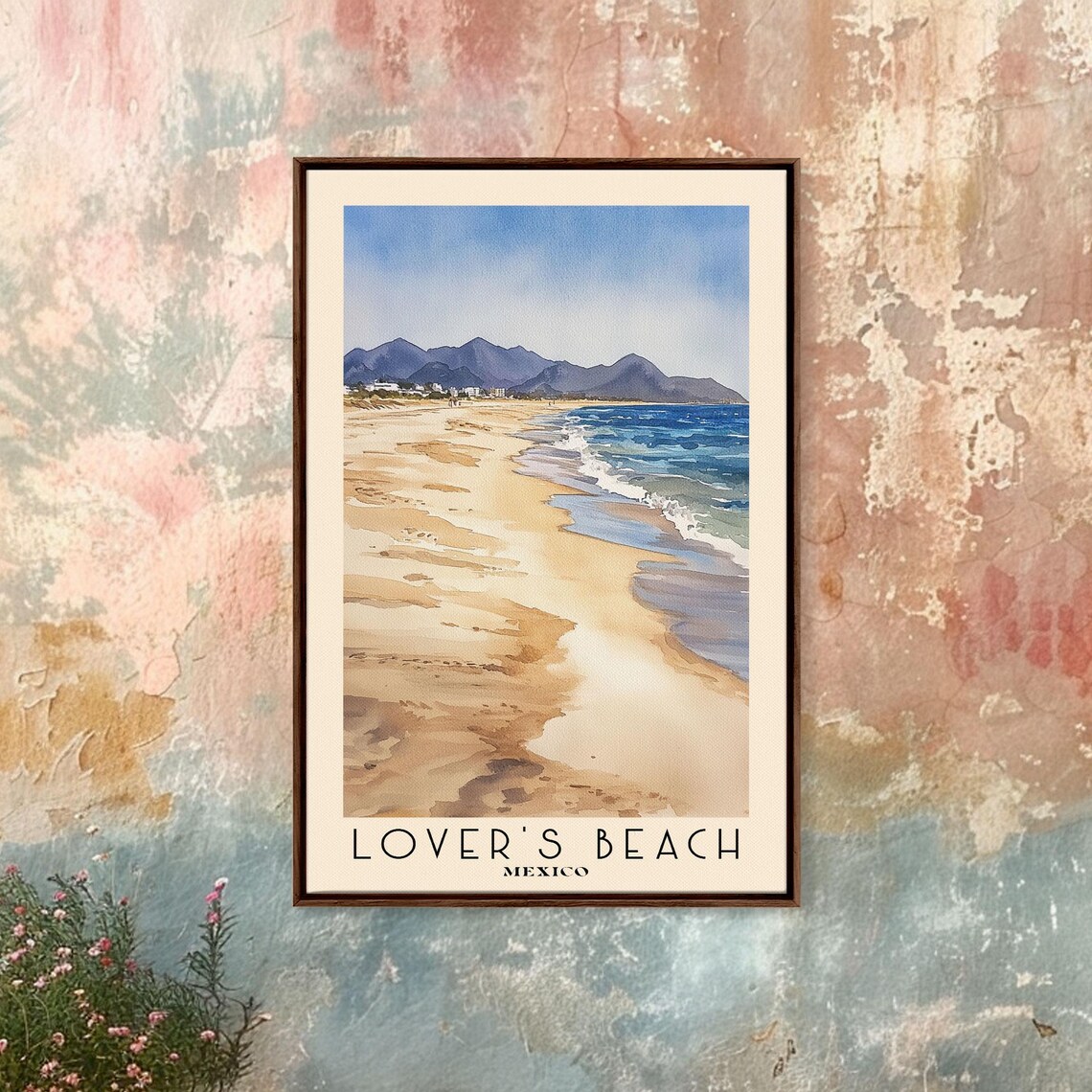 Lovers Beach Mexico Watercolor Vacation Art Print - Image 4