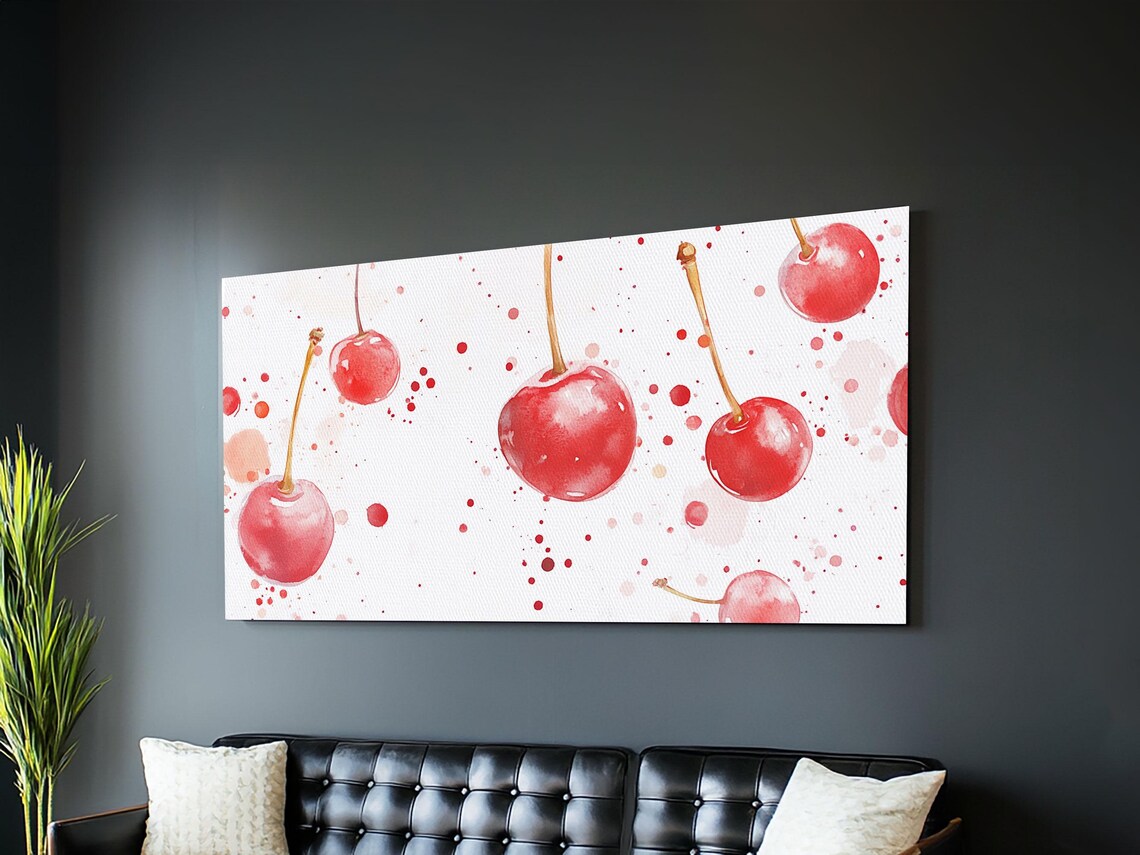 Cherry Painting Print Kitchen Wall Art Kitchen Decor Cherry Wall Art Kitsch Decor Eclectic Home Decor - Image 6