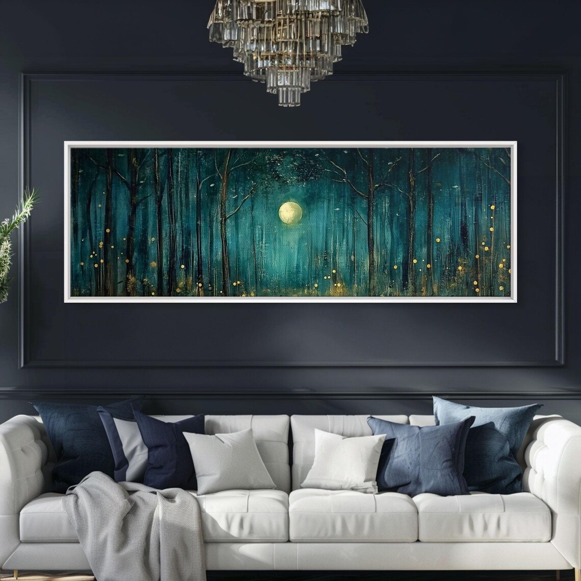 Dark Fantasy Forest At Midnight Wall Art Print - Image 4