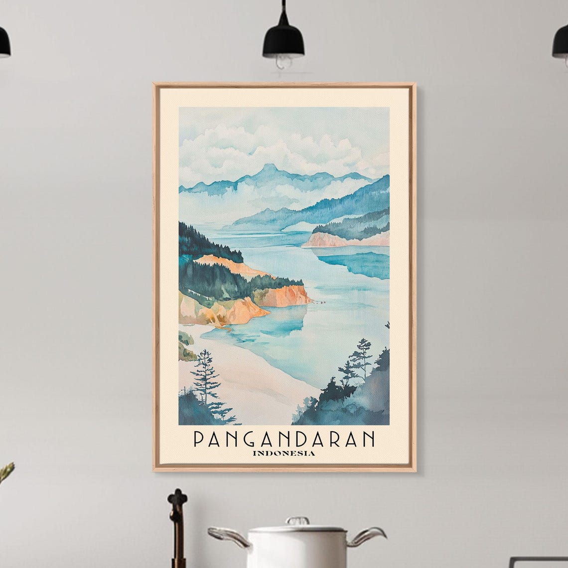 Pangandaran Indonesia Bay Cliffs Forest Misty Mountain Shore Poster - Image 6