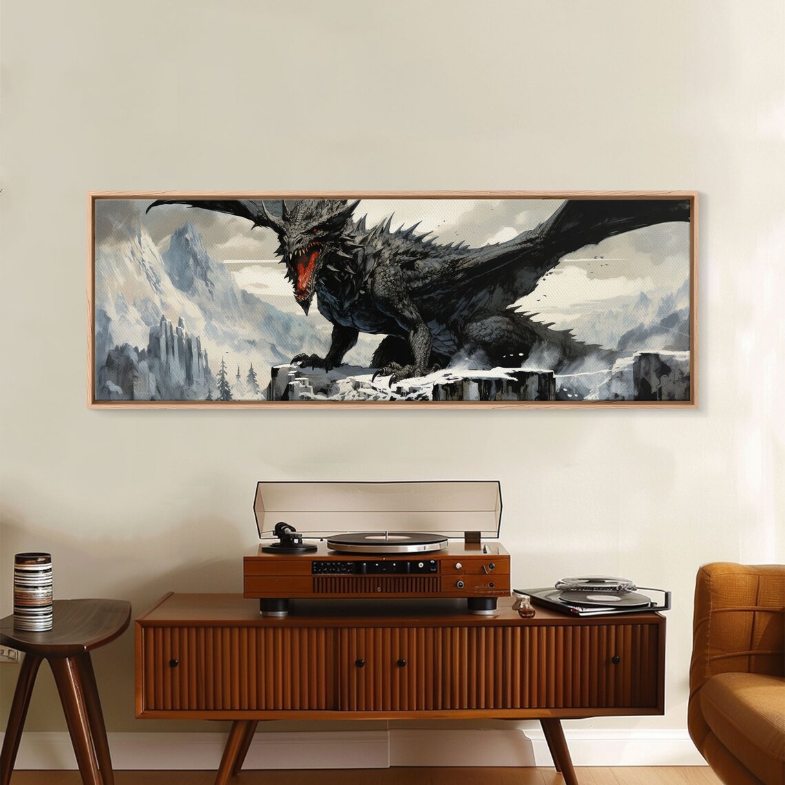 Watercolor Dragon Fantasy Painting Poster Print - Image 3