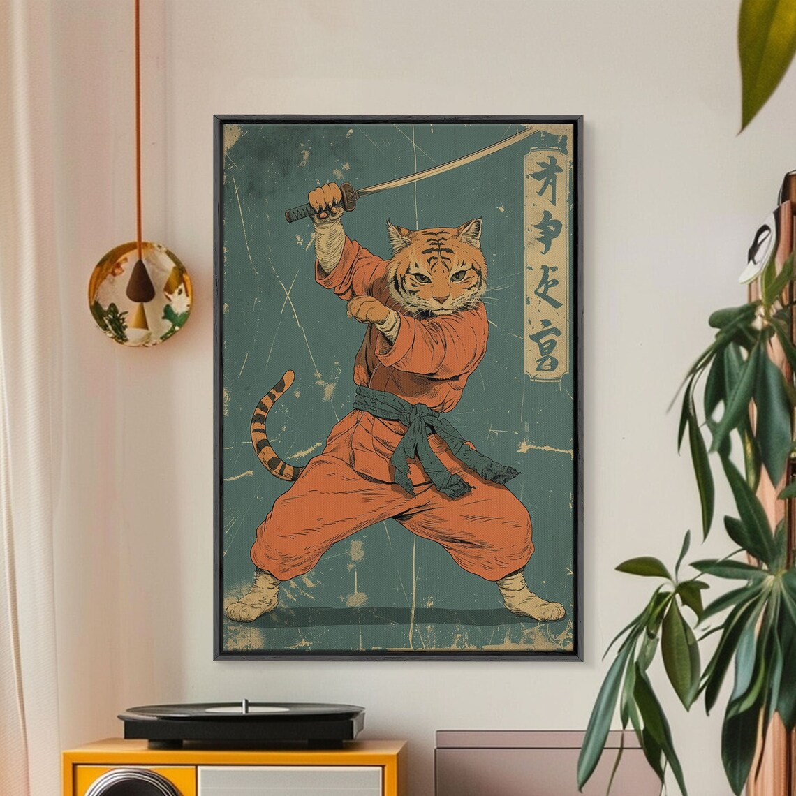 Japanese Cat Fighter, Modern Samurai Art Print - Image 4