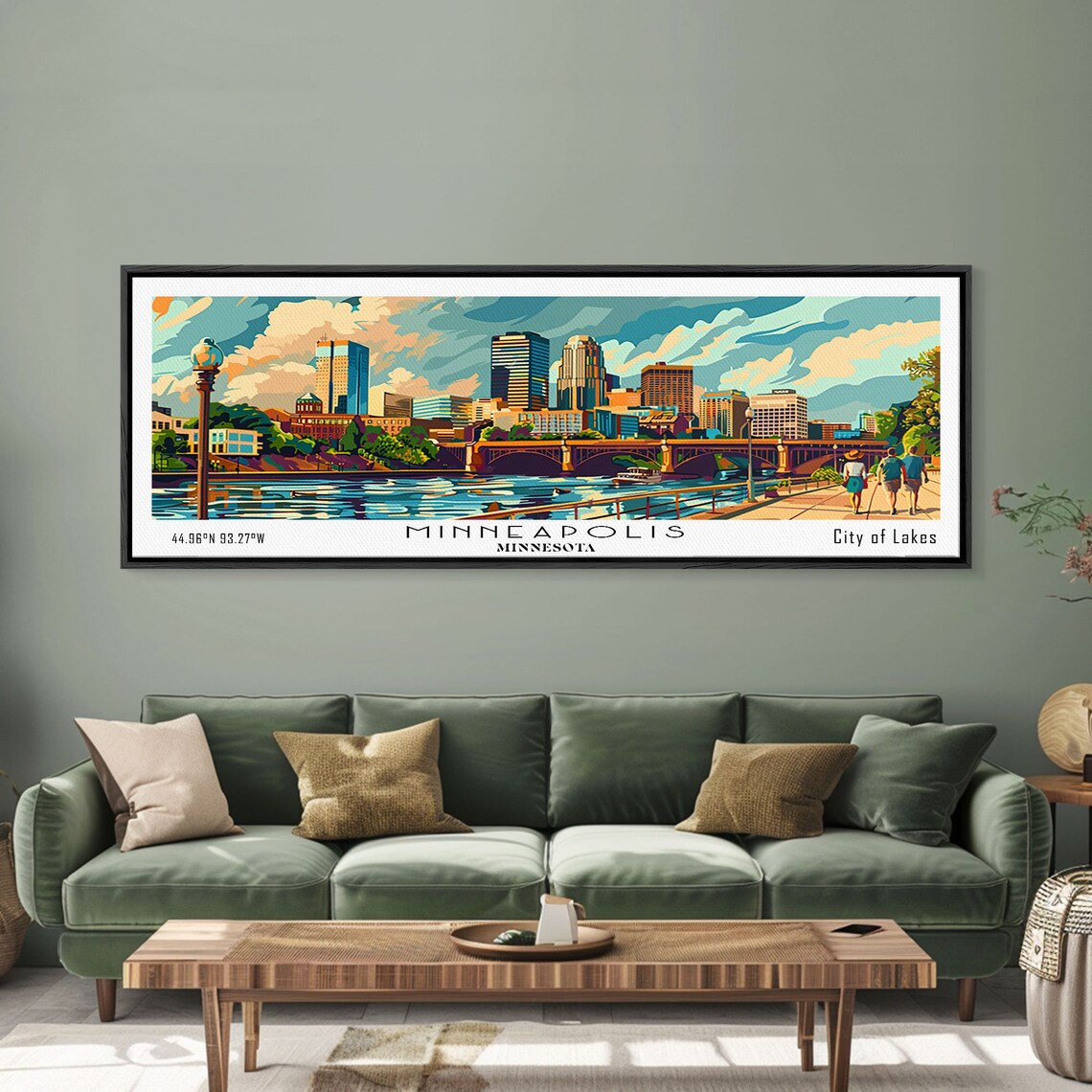 Minneapolis Minnesota Mid-Century Modern Travel Poster