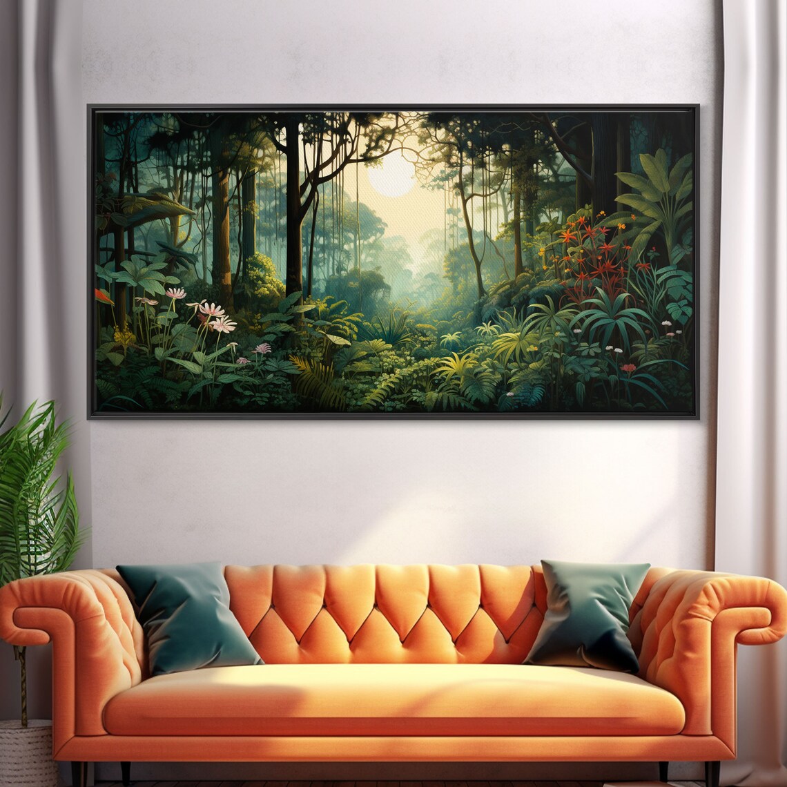 Forest Trees Jungle Panoramic Landscape Art Print - Image 5