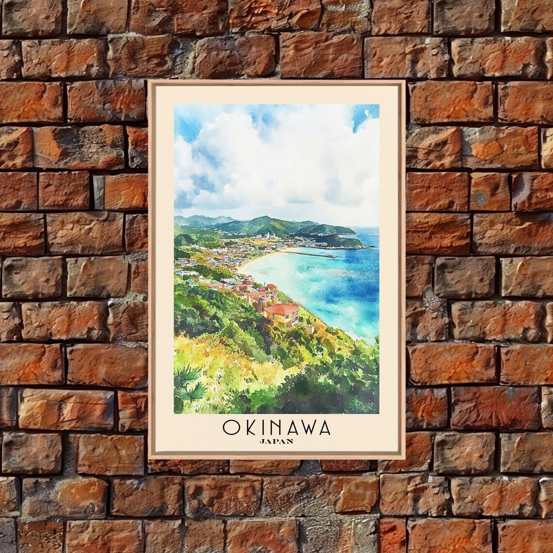 Okinawa Japan Watercolor Beach Art Print, Vacation - Image 4