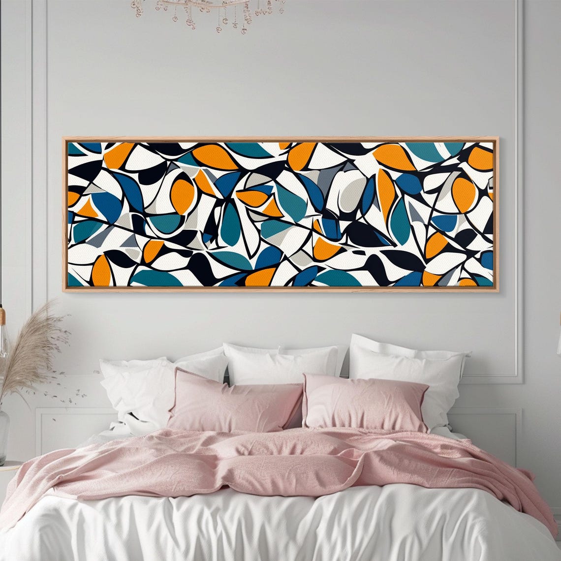 Mid Century Modern Art Floral Abstract Pattern Panoramic Print Retro Loft Art Large Wall Art Geometric Abstract Art - Image 2