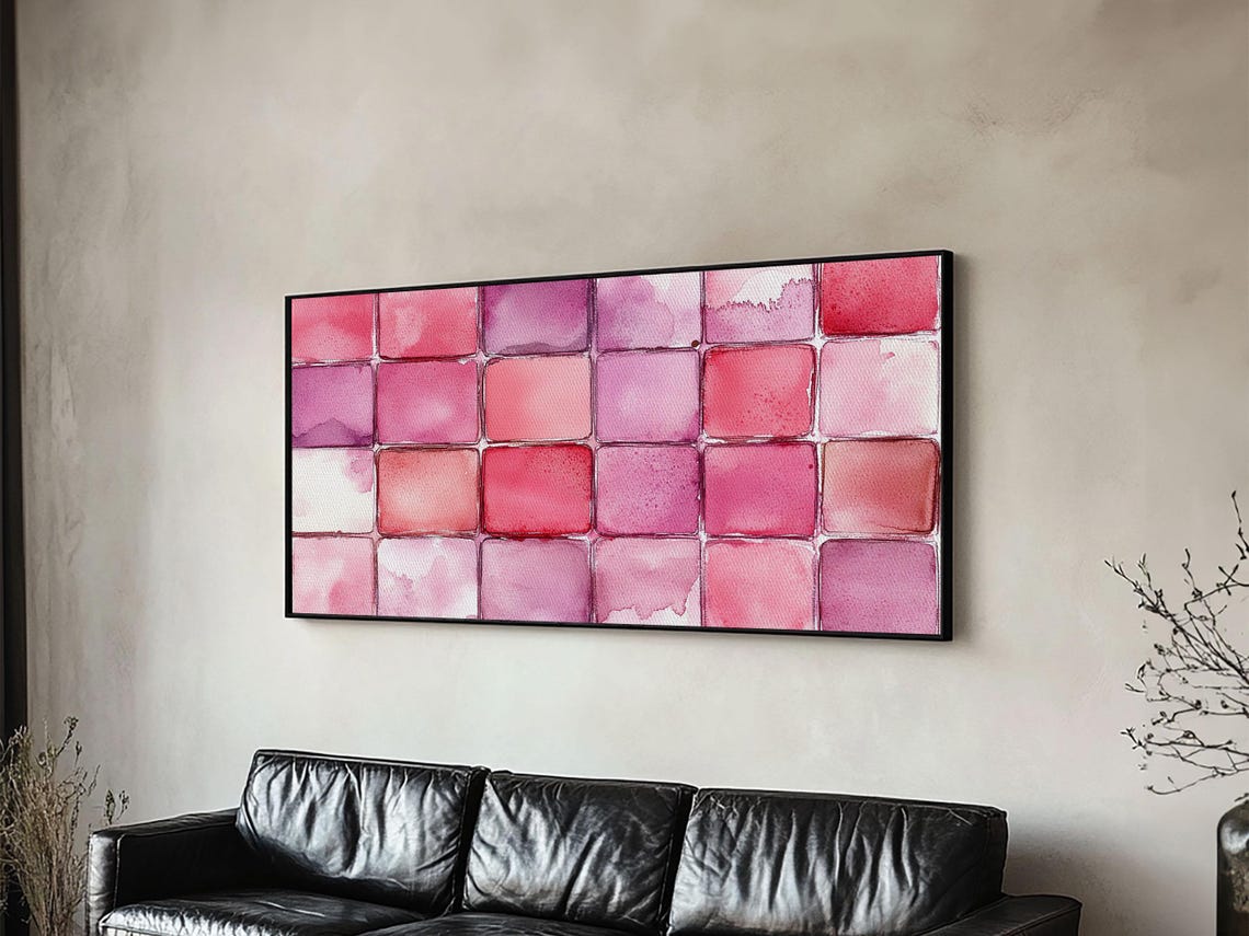 Pink Watercolor Swatch Grid Minimalist Color Palette Squares Poster - Image 5
