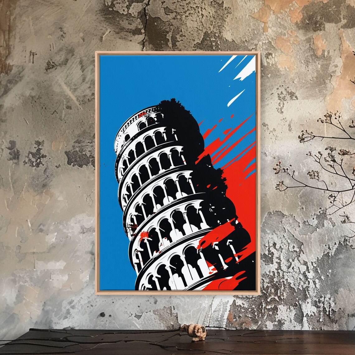Leaning Tower Of Pisa Pop Art Style Italy Landmark Travel Poster - Image 3