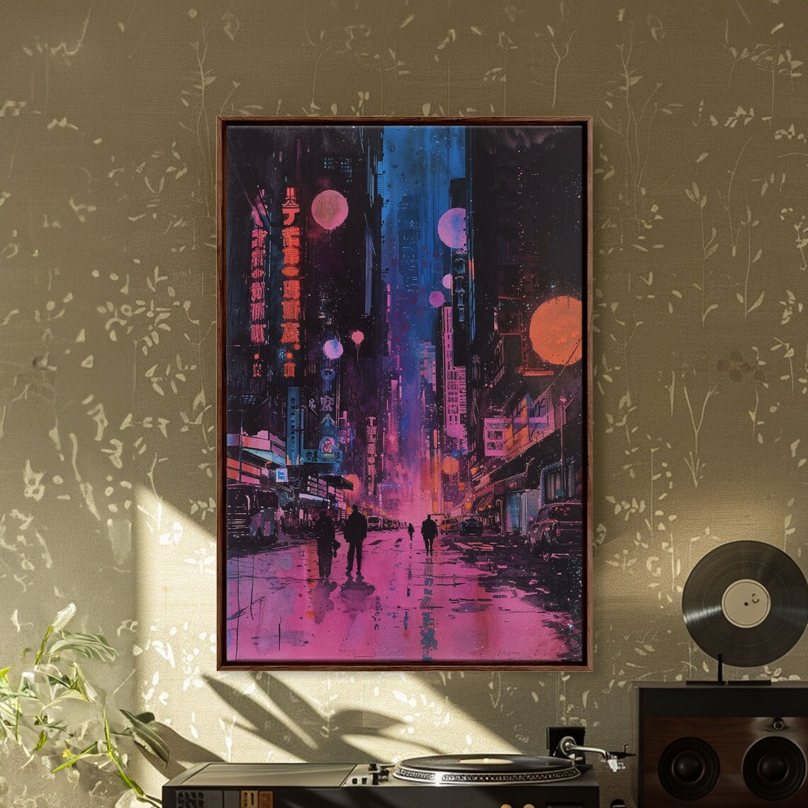Tokyo Neon City Art Print, Japanese-Inspired Vaporwave - Image 2