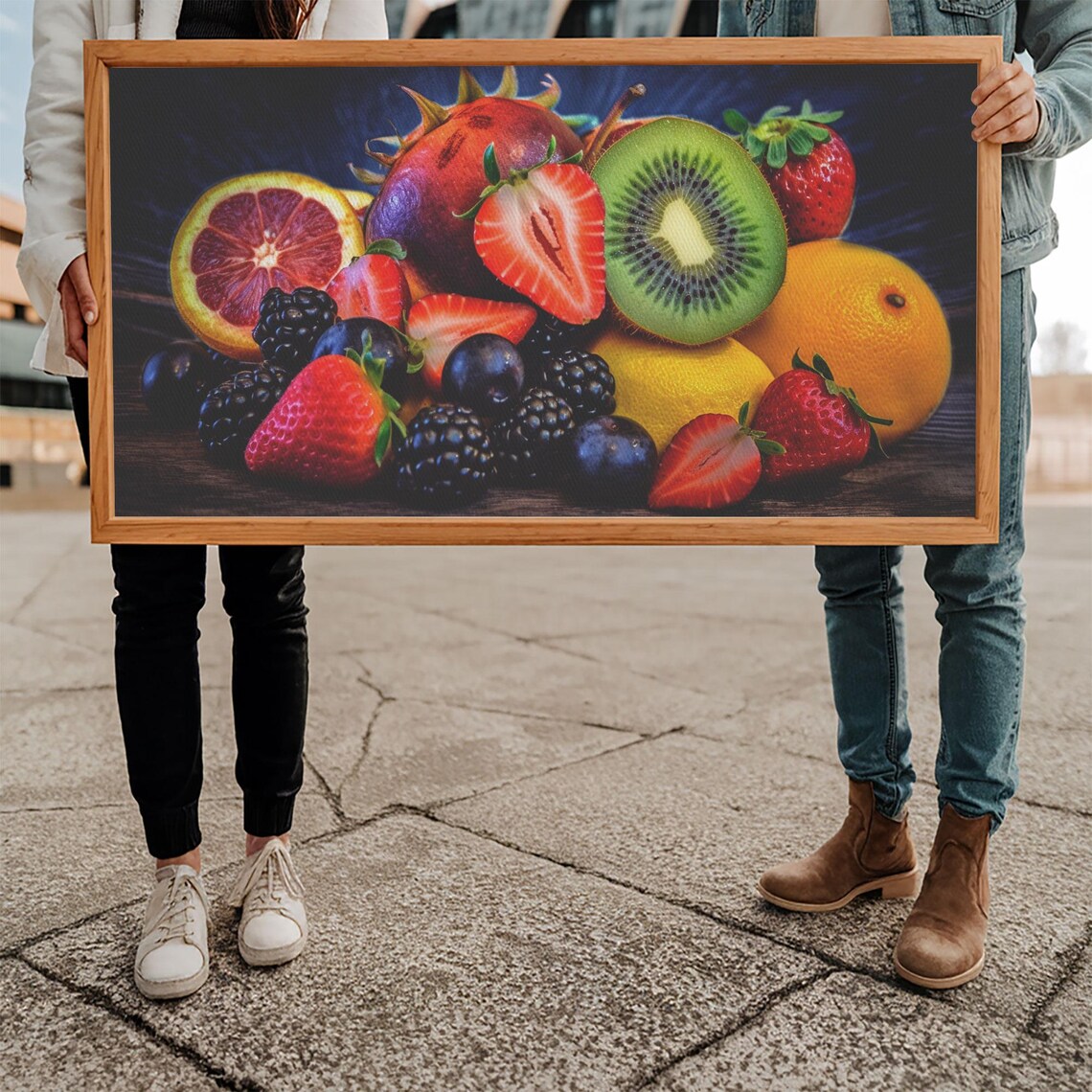 Fruits Wall Art Food Art Berries Kiwi Orange Kitchen Wall Decor Panoramic Wall Decor Print Wall Art Framed Art - Image 5