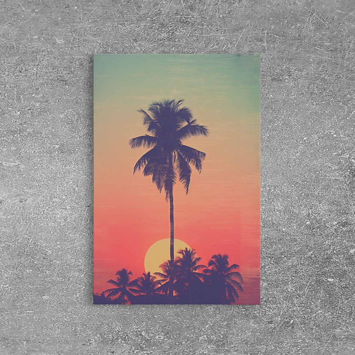 Palm Tree Tropical Minimalist Art Print, Dorm Decor