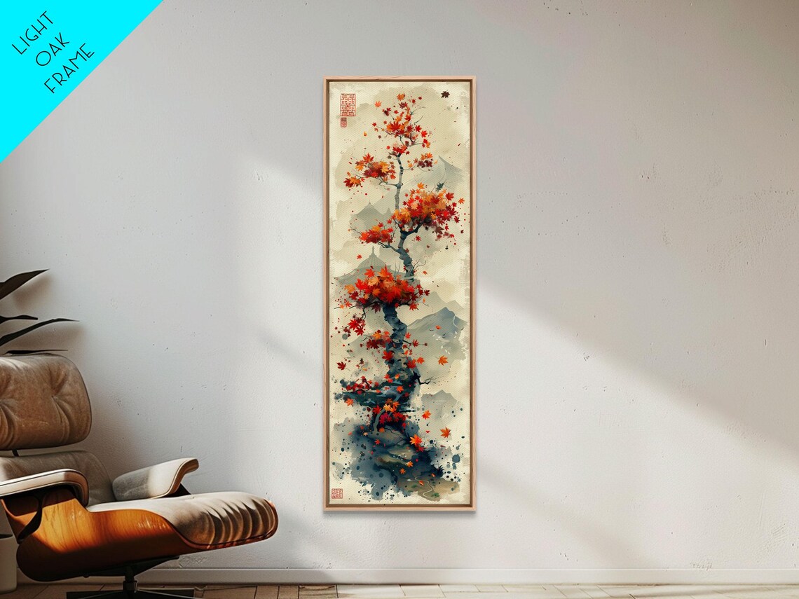 Autumn Bonsai Tree, Traditional Japanese Ukiyo-E Art Print - Image 2