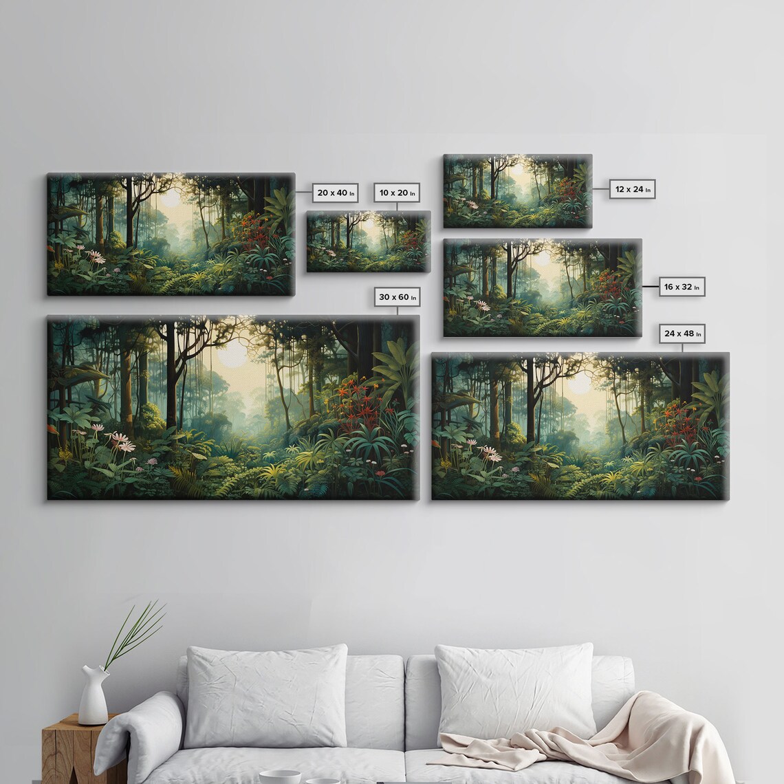 Forest Trees Jungle Panoramic Landscape Art Print - Image 2