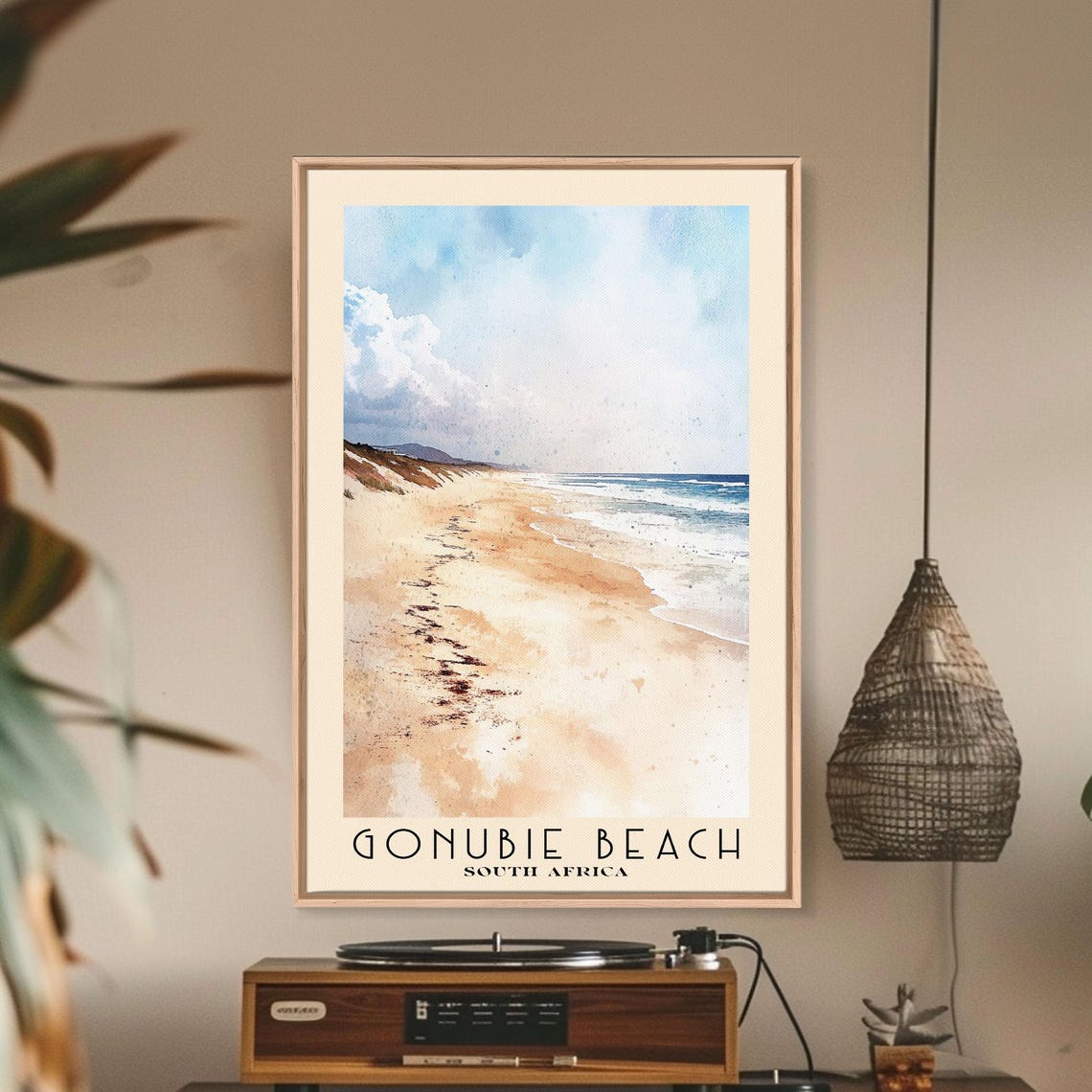Gonubie Beach South Africa Watercolor Print Vacation Gift South Africa Wall Art Beach Painting Beach Decor Beach Or Lakehouse Art
