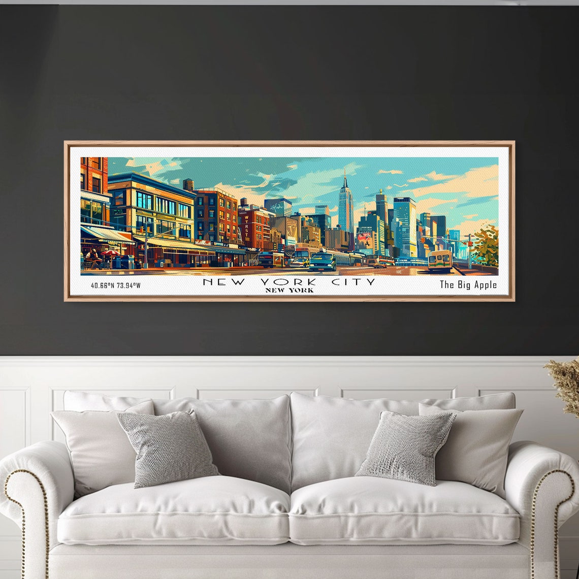 New York City Panoramic Skyline Empire State Street View Travel Poster - Image 4