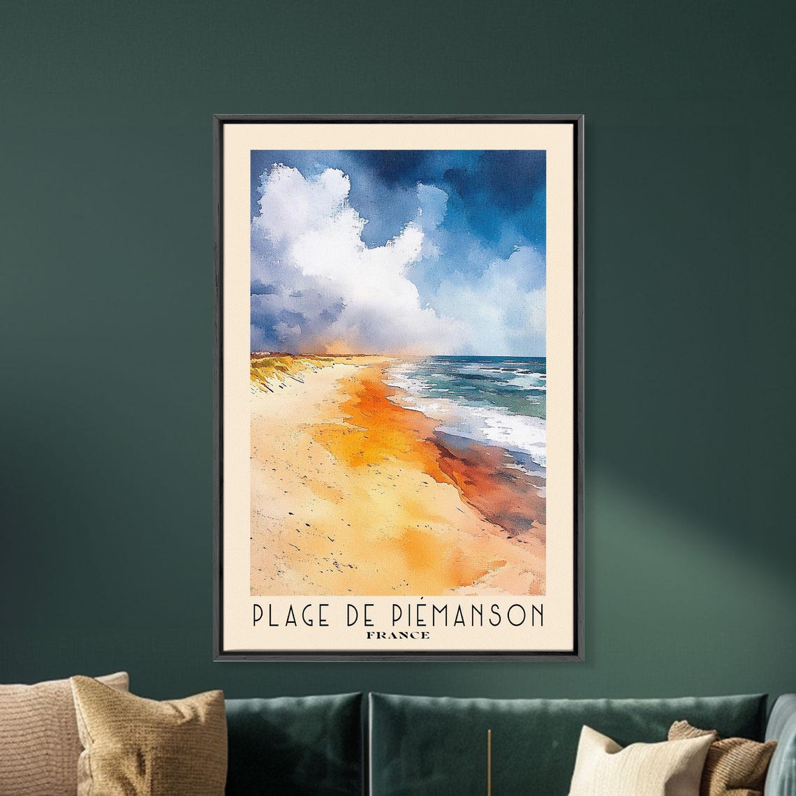 Plage De Piemanson France Dramatic Cloud Golden Sand Surf Poster - Image 5