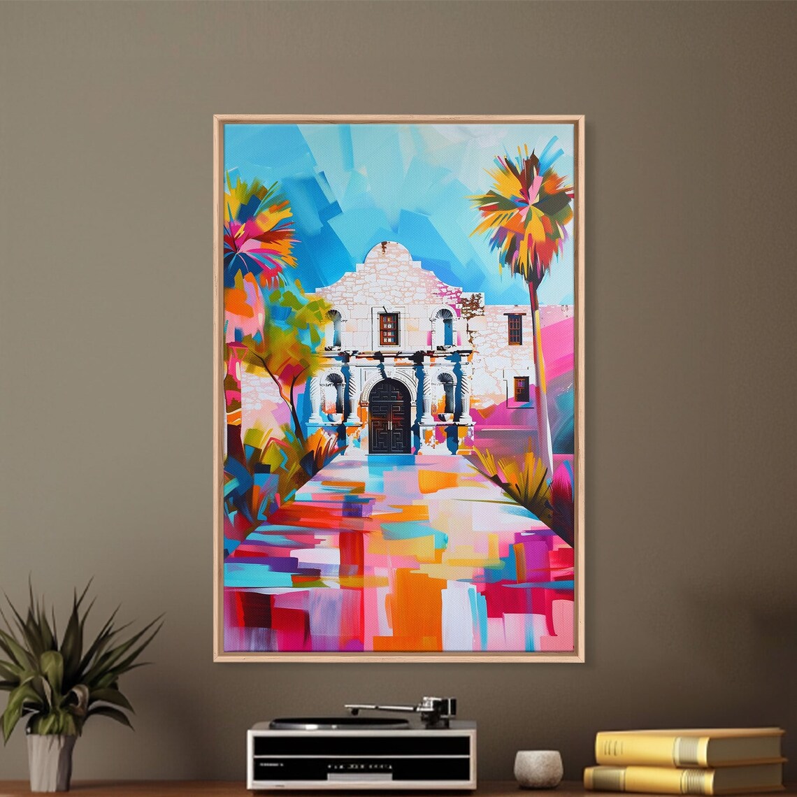 The Alamo Texas In Colorful Abstract Pop Art Style Travel Poster - Image 2