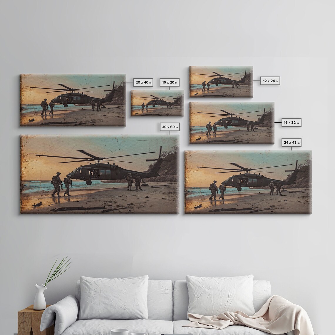 Blackhawk Helicopter Beach Extraction Pop Art Print - Image 2