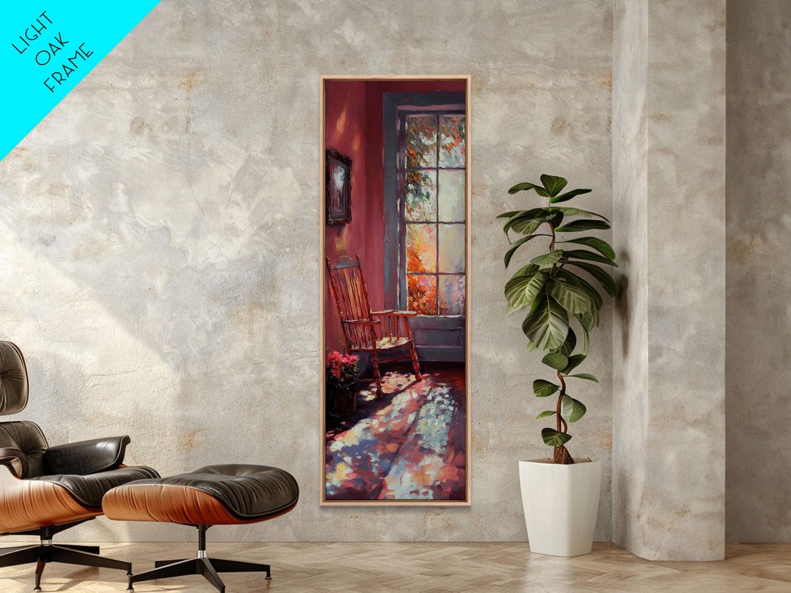 Sunlit Rocking Chair By Window Cozy Cottagecore Room Art Poster - Image 2