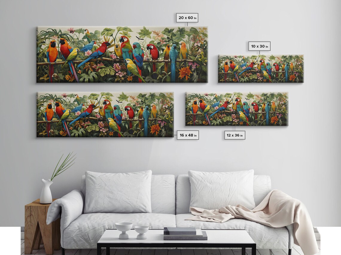 Birds Of Paradise Parrot Tropical Art Print, Guest Room - Image 2