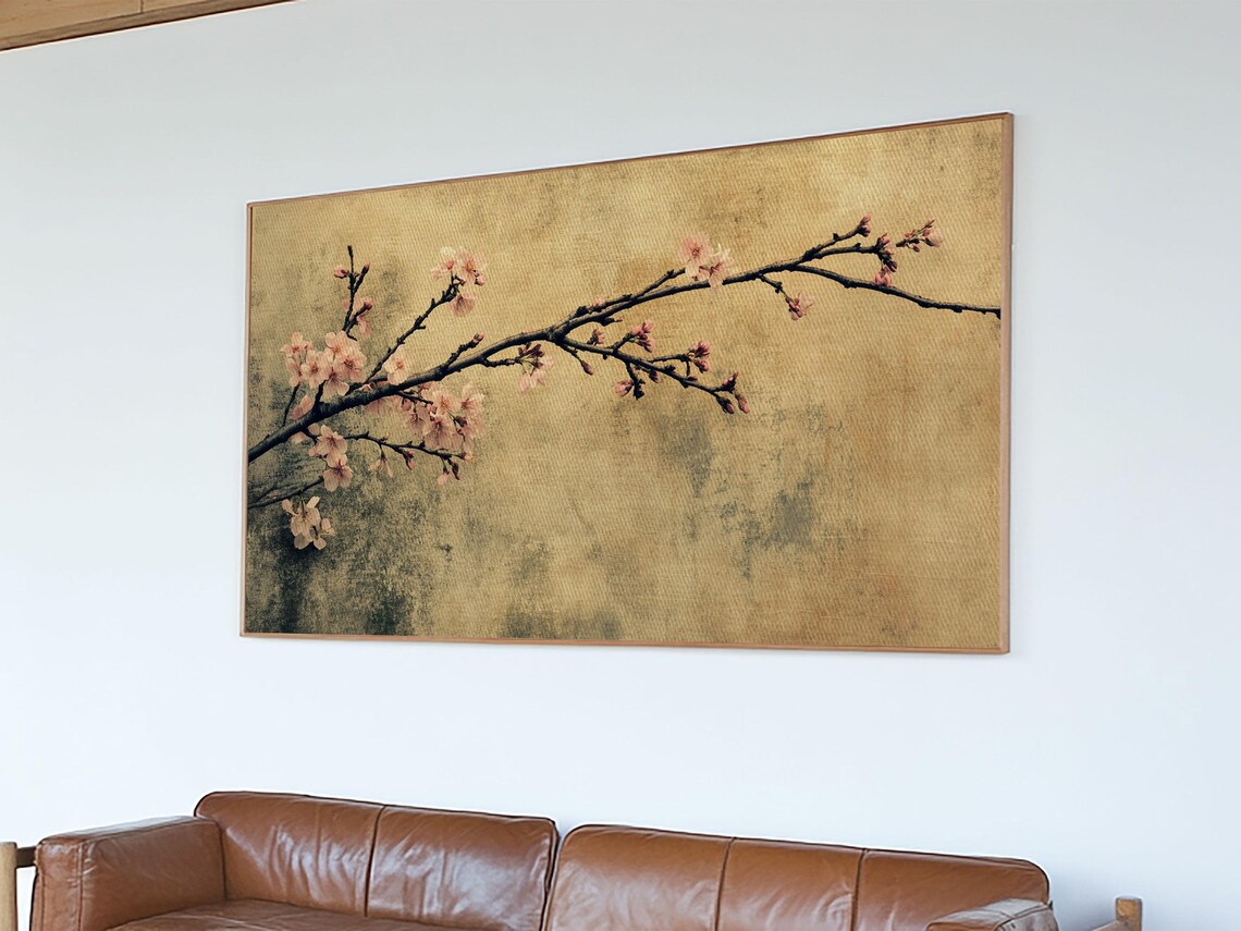 Vintage Cherry Blossom Art Print, Rustic Botanical Decor - Image 4