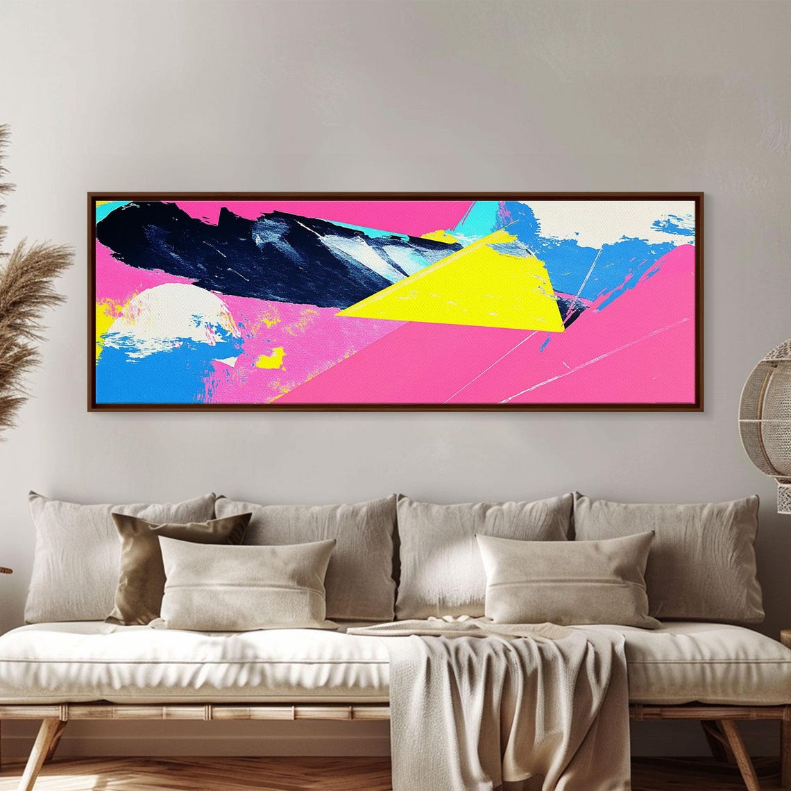 Retro 80s Vaporwave Abstract Neon Pink Yellow Bold Wall Art Print - Image 6