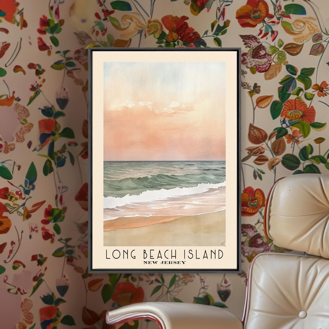 Long Beach Island New Jersey Watercolor Art Print - Image 3