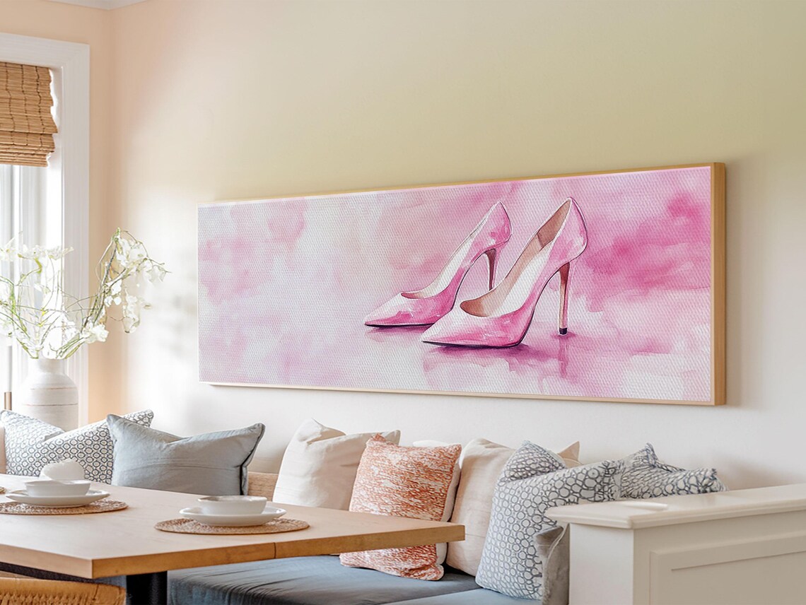 Pink High Heels Watercolor Fashion Glam Feminine Bedroom Poster - Image 6